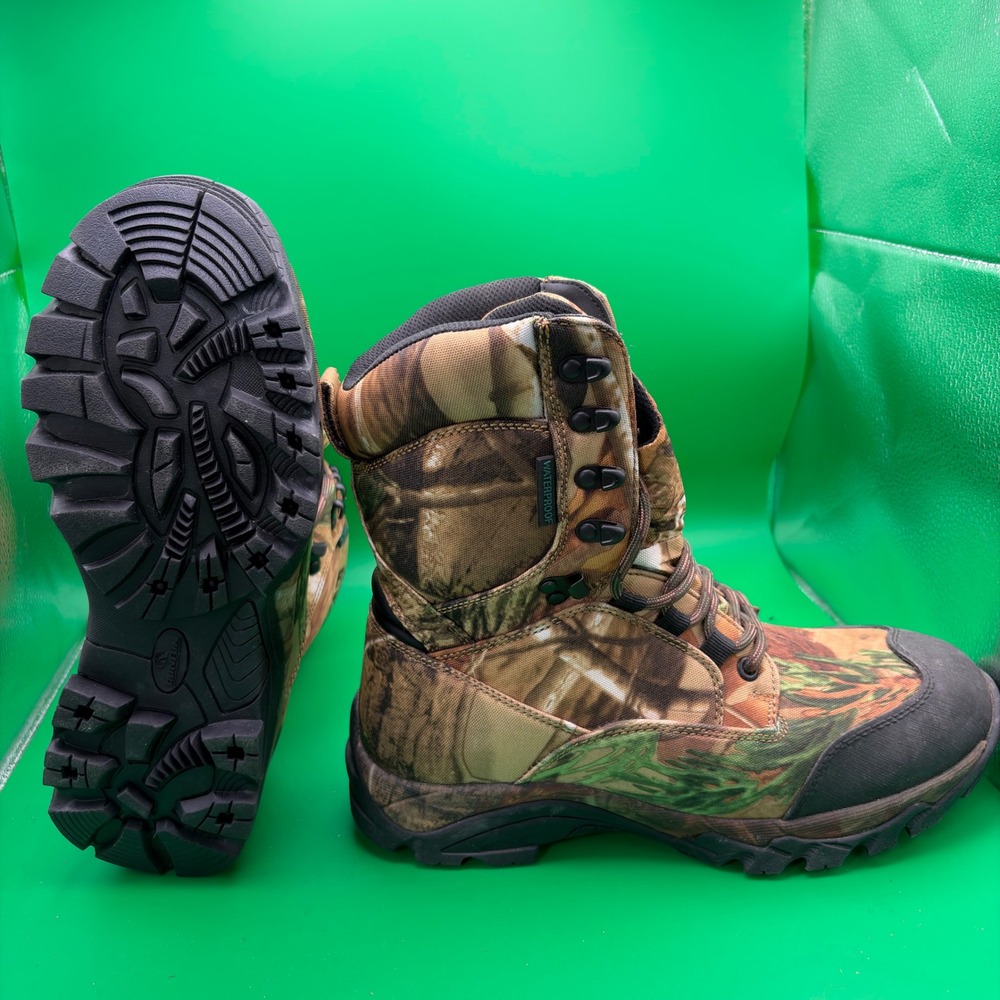 Runfun Hunter Mountaineer Hunting Boots Mens 9.5 Camo Waterproof 3M Thinsulate